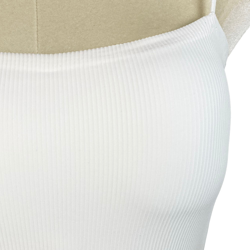 Seamless Straight Spaghetti Tank Top with Built in Bust Pads