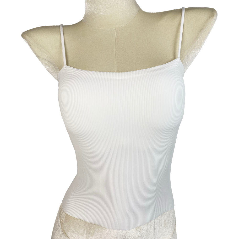 Seamless Straight Spaghetti Tank Top with Built in Bust Pads