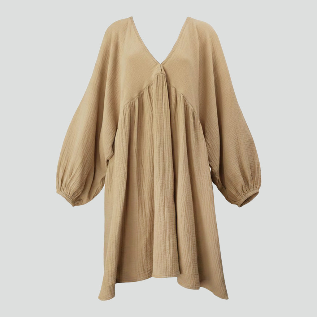 Ariel Cool Cotton Deep V Dress