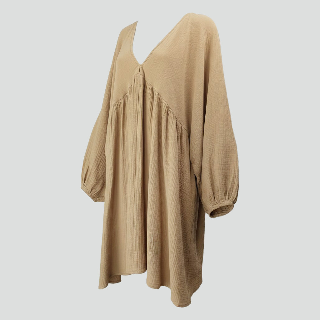 Ariel Cool Cotton Deep V Dress