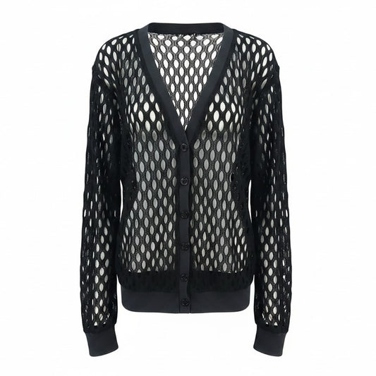 Boyfriend Unisex Lux Net Knitted Cardigan