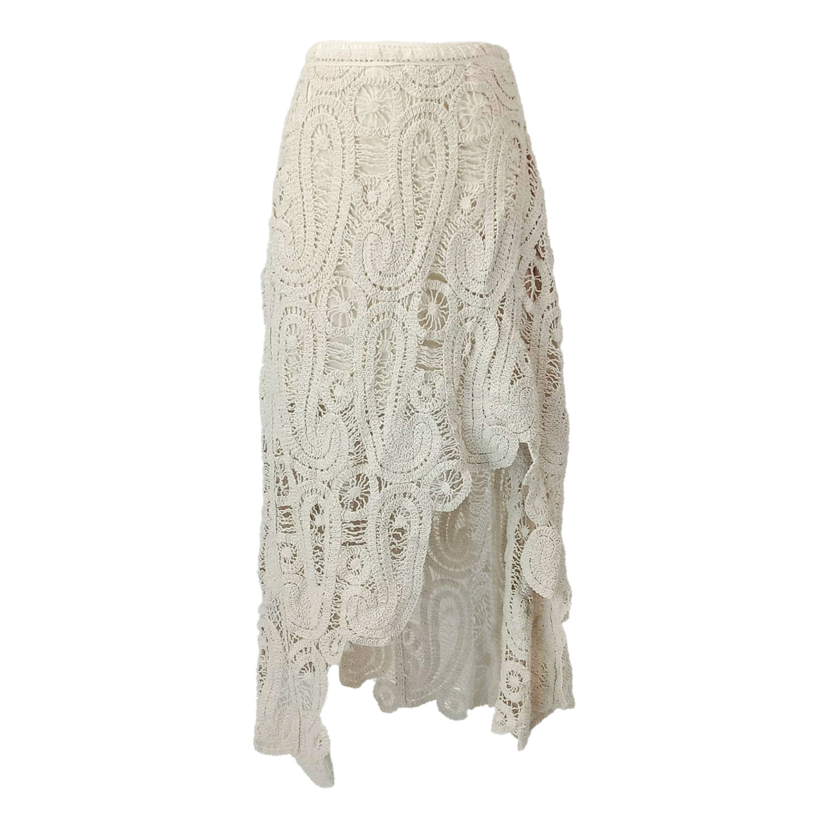 Coachella Luxury Crochet Blouse and Asymmetrical Skirt Paisley