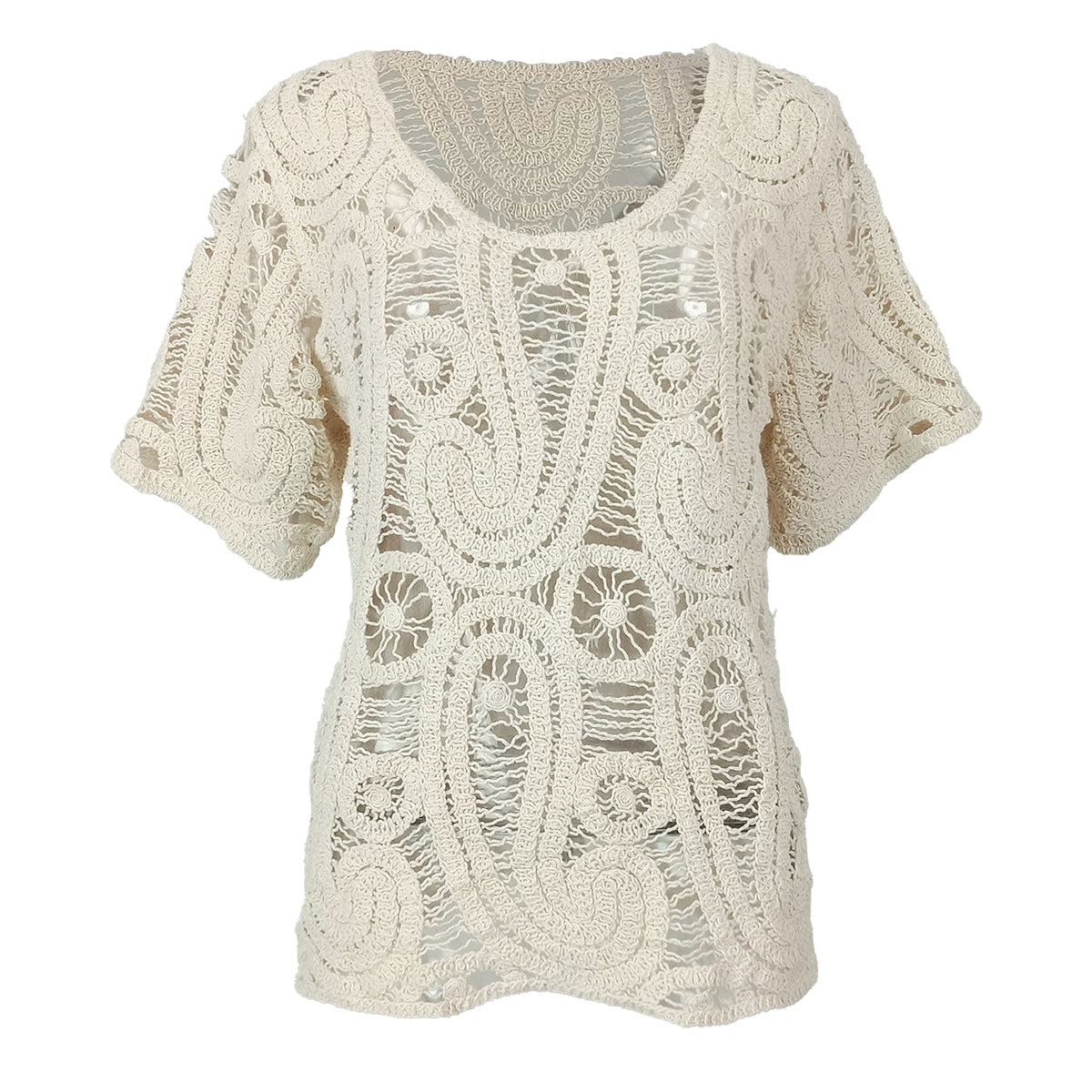 Coachella Luxury Crochet Blouse and Asymmetrical Skirt Paisley