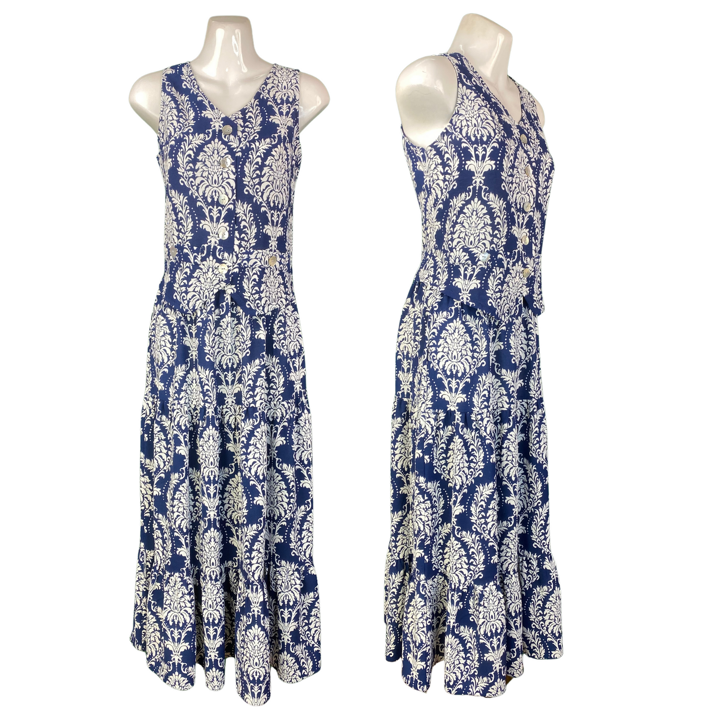 Diane Printed Vest & Skirt in Lovely Paisley Print