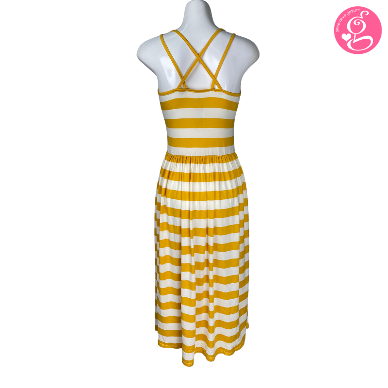 Ultimate Spaghetti Double Strap Nautical Stripes Dress with Rope Bead
