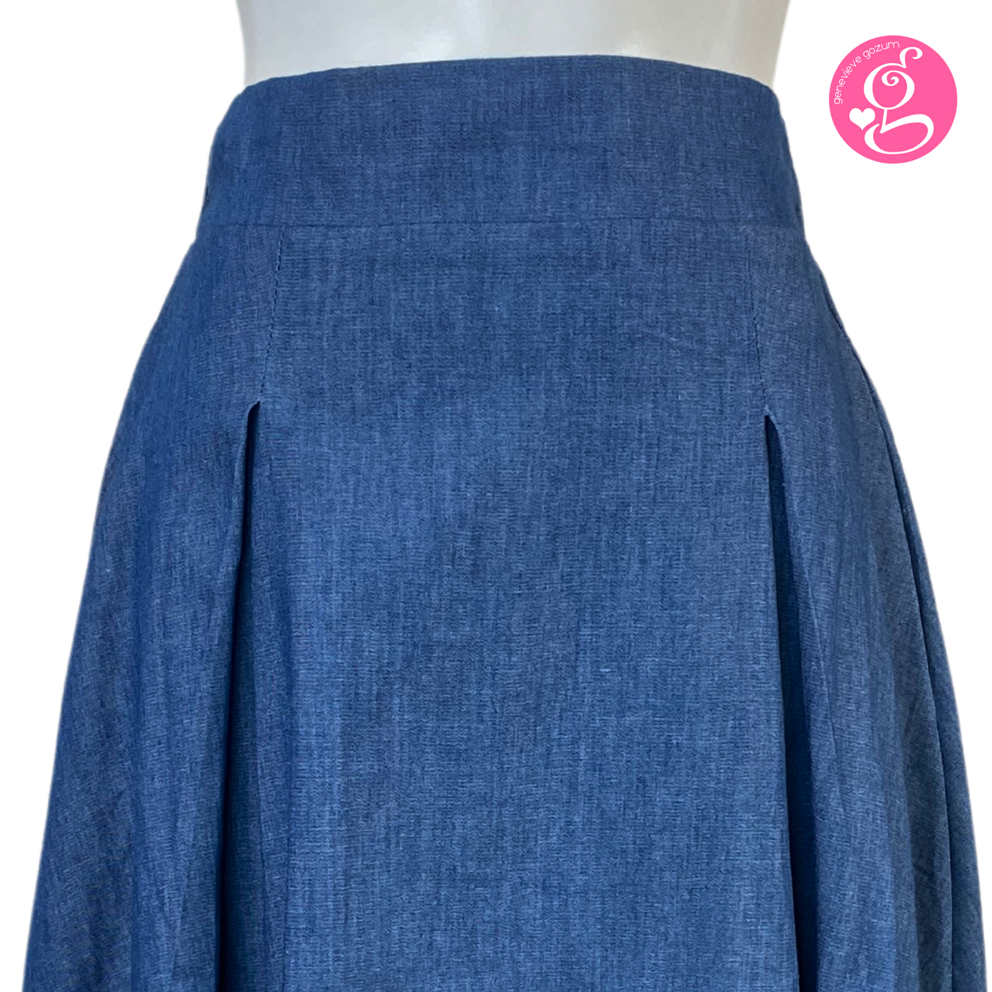 Lightweight Denim Skirt Knee Length