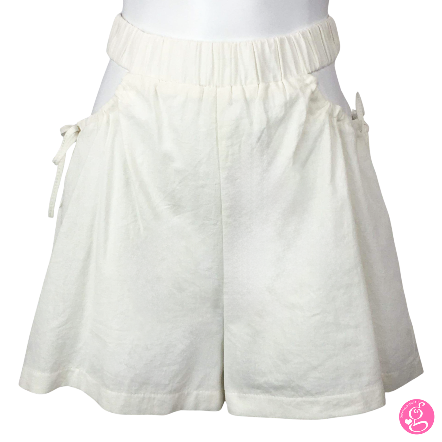 Cotton Linen Plain Peek-A-Boo Shorts