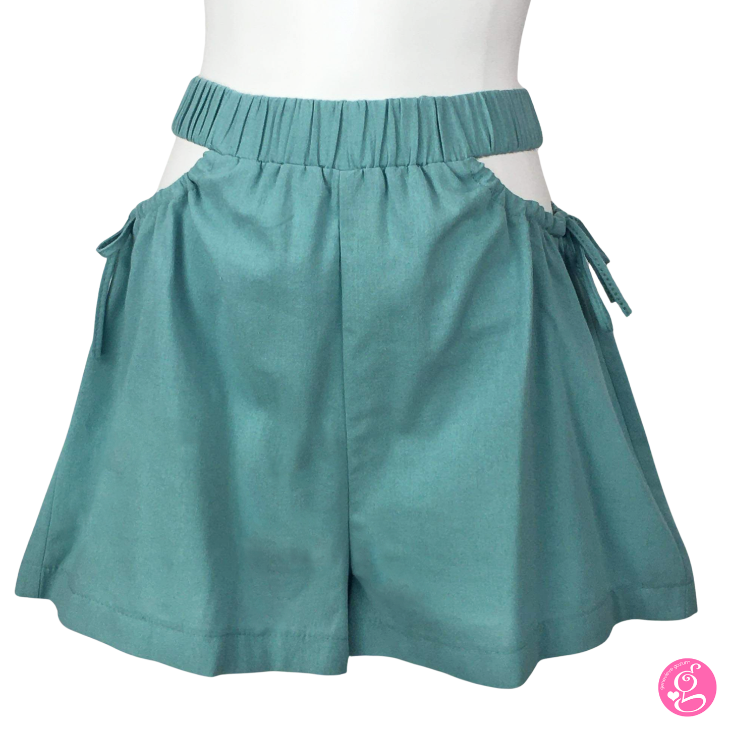 Cotton Linen Plain Peek-A-Boo Shorts