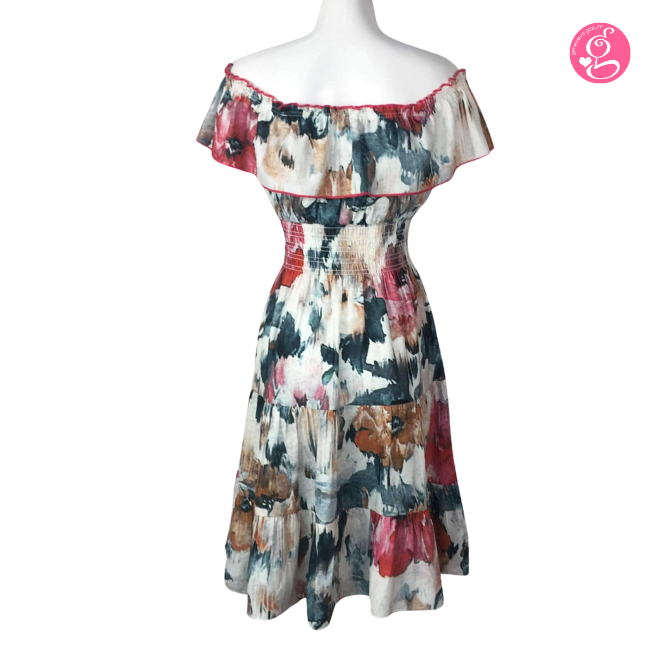 Watercolor Blooms Tea Length Dress