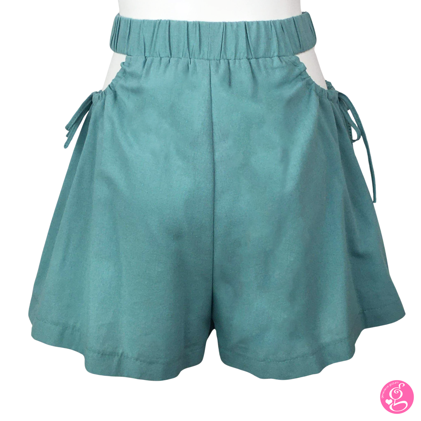 Cotton Linen Plain Peek-A-Boo Shorts