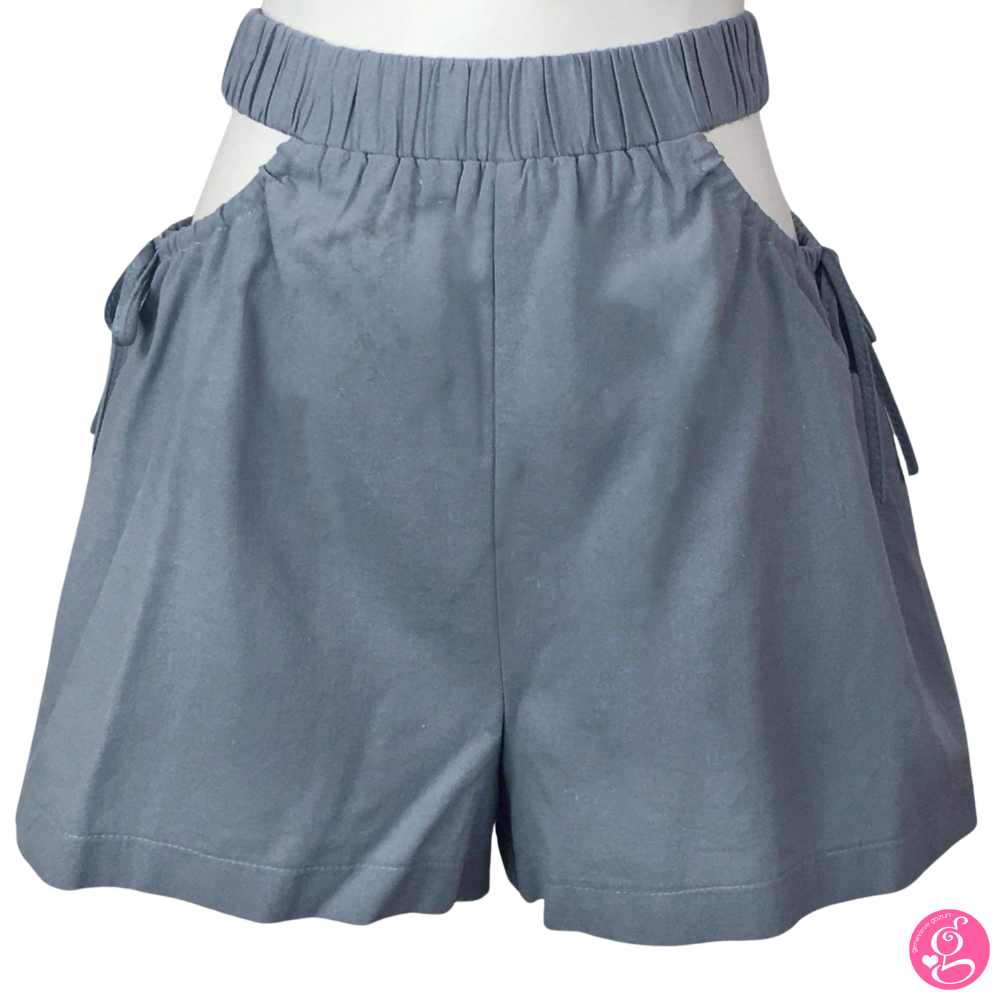 Cotton Linen Plain Peek-A-Boo Shorts