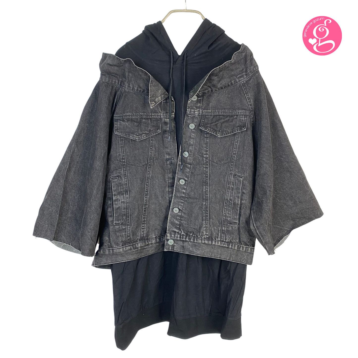 Genevieve Gozum Double Deluxe Hoodie Denim Dress