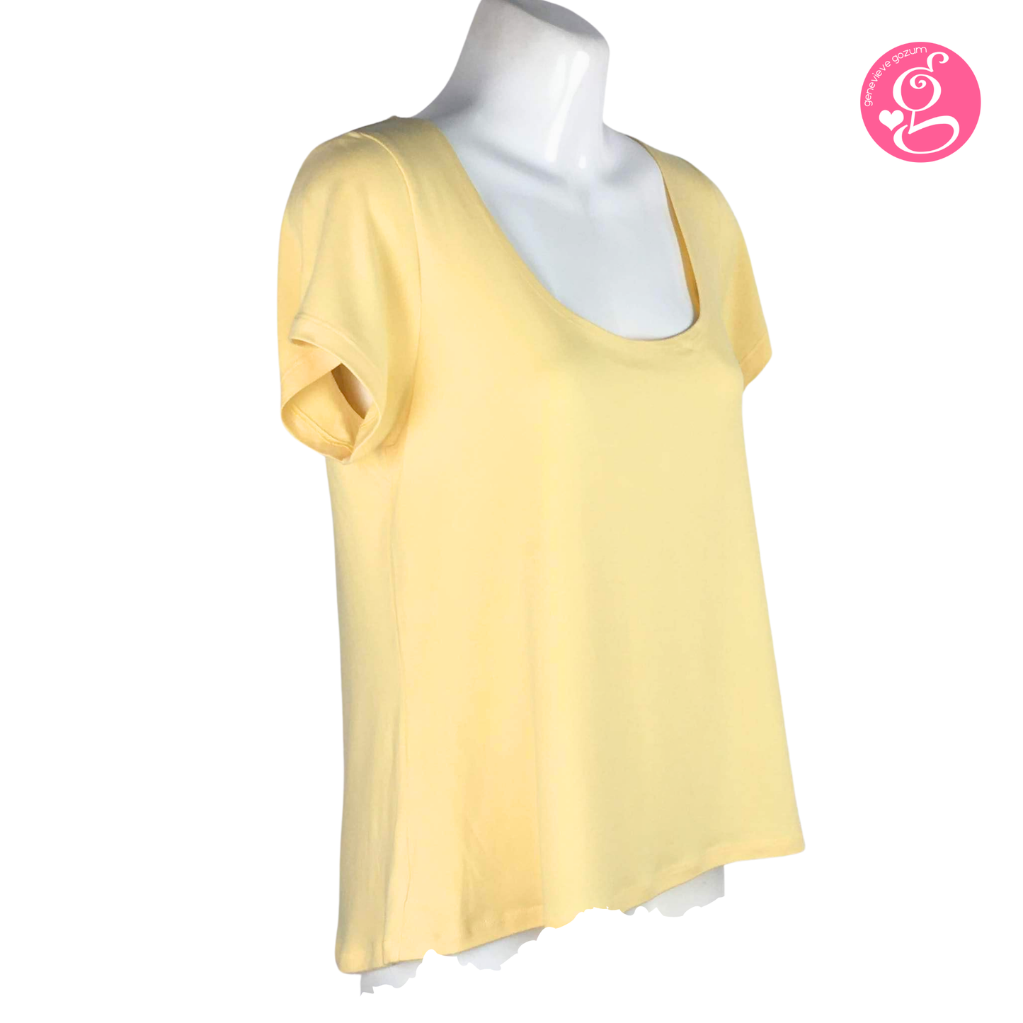 Genevieve Gozum Scoop Neck Blouse with Easy Fit