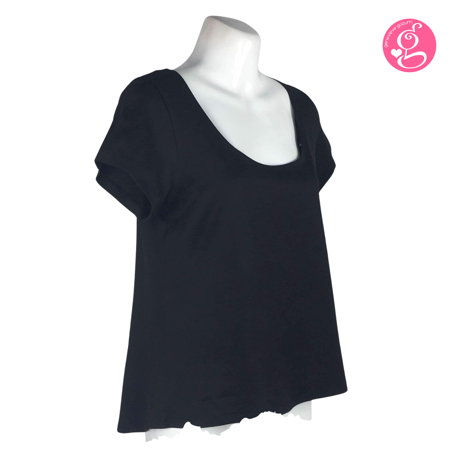 Genevieve Gozum Scoop Neck Blouse with Easy Fit