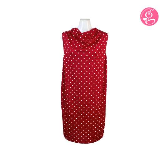 Sleeveless Simply Cowl Neck Polka Dress