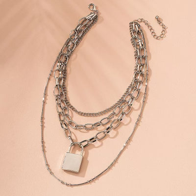 Chain Story Necklace Heart Lock