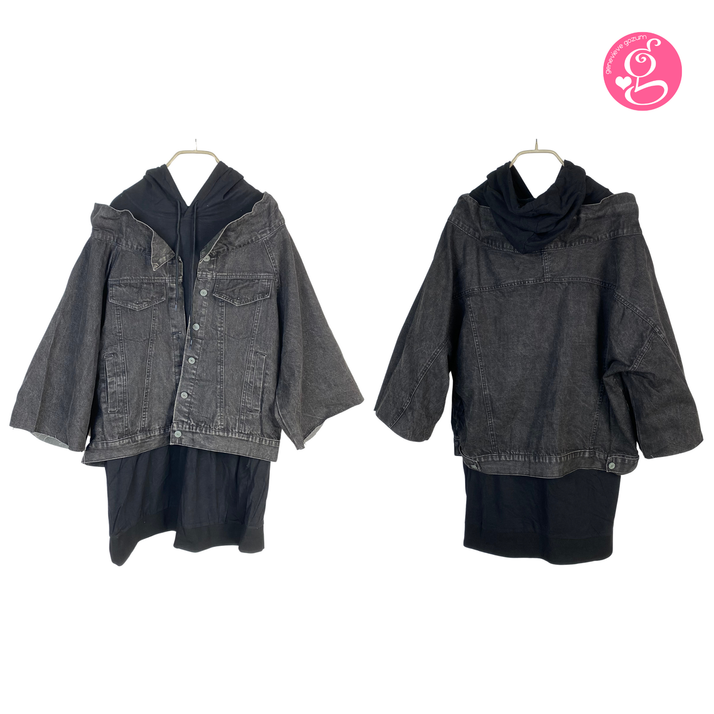 Genevieve Gozum Double Deluxe Hoodie Denim Dress