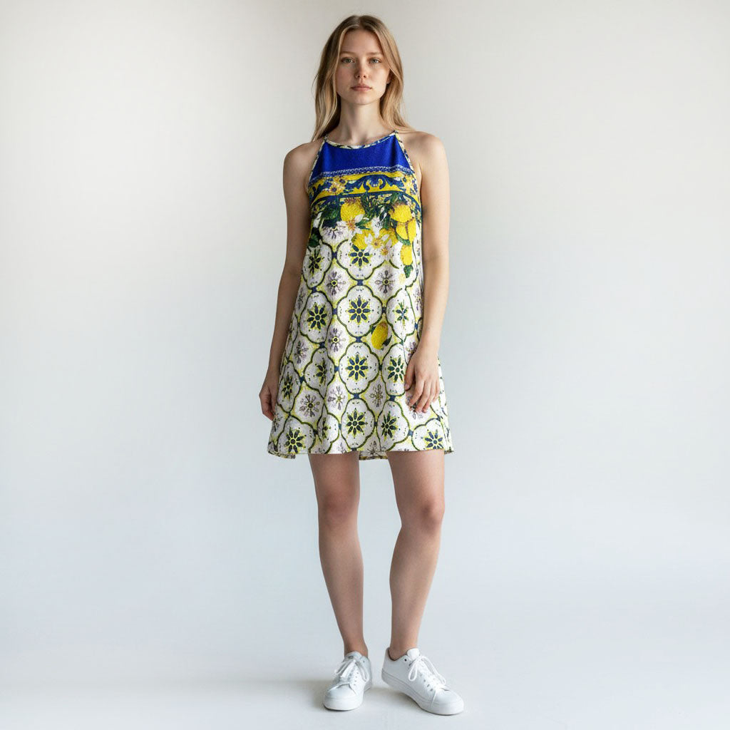 Ariana G Print Freedom Halter Dress