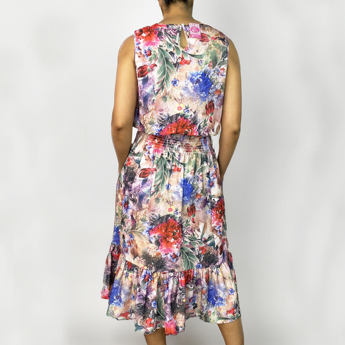 Cheryl Printed Linen Midi Dress