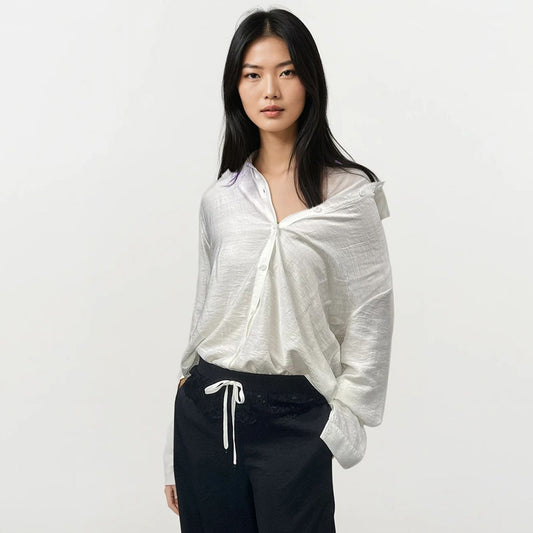 Gen Z Big Polo Long Sleeves Organic Linen Plain