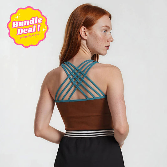 Get Strappy Woven Back Tank Top