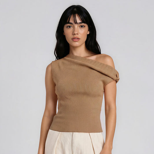 Kai Twisted Asymmetrical Shoulder Top
