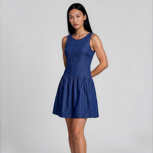 Keira Sleeveless Stretch Denim Dress