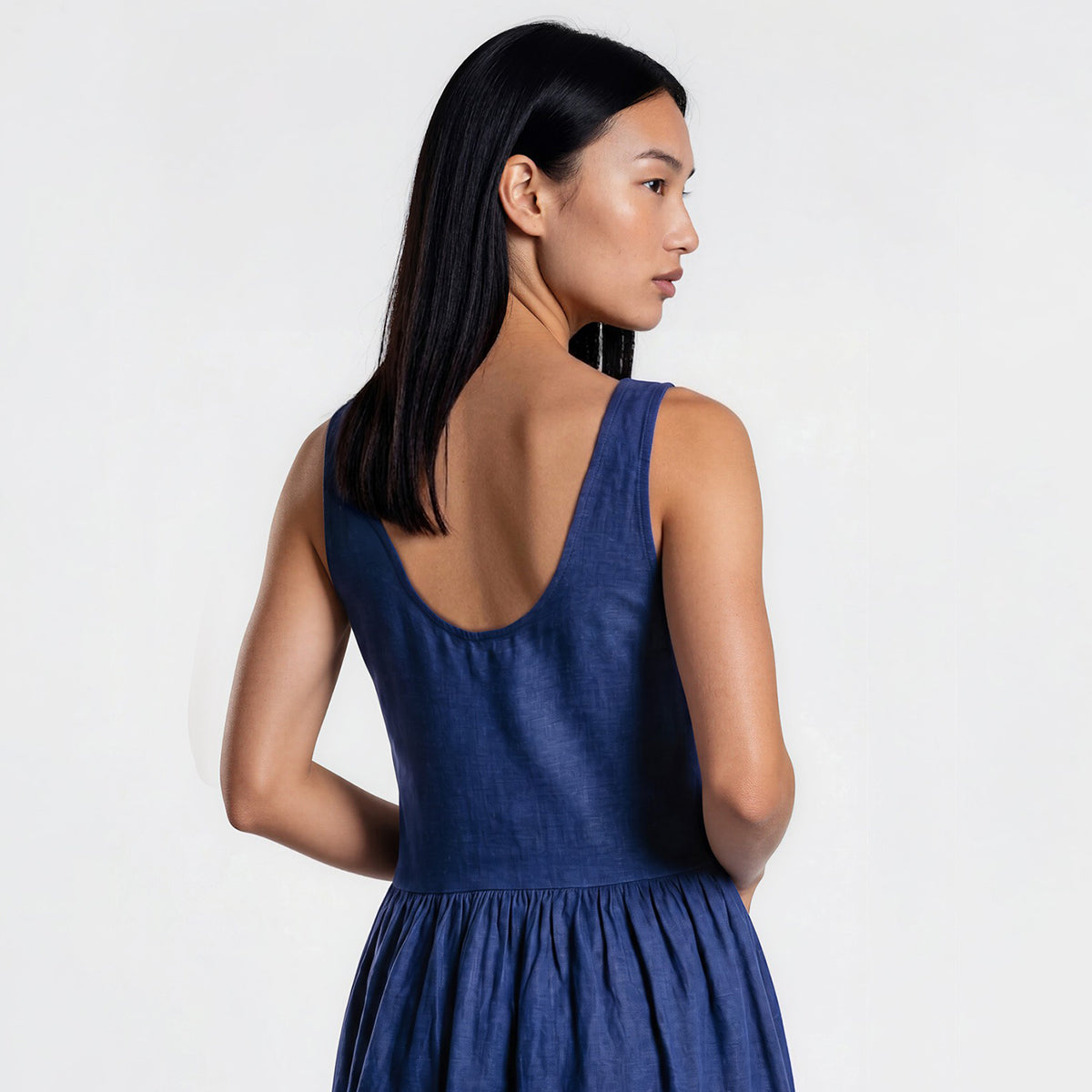 Keira Sleeveless Stretch Denim Dress