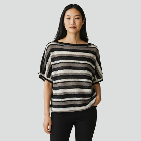 Slimming Dolman Earth Stripes