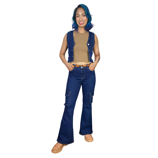 Ultra Stretch Vest and Cargo Flared Pants Set