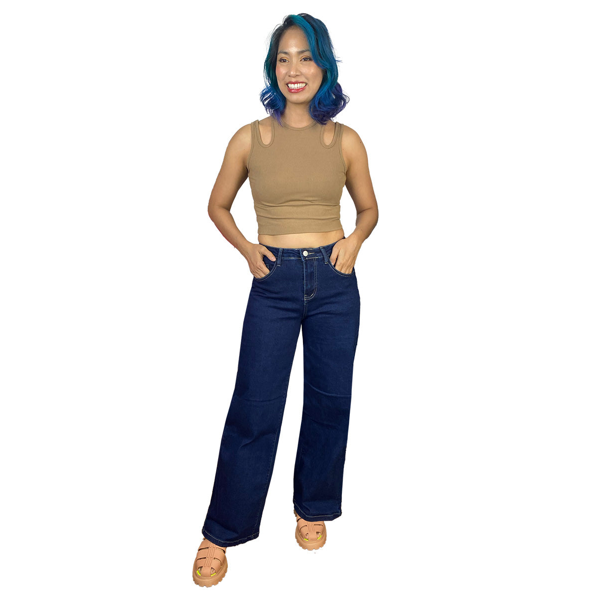 Ultra Stretch Wide Leg Denim Pants