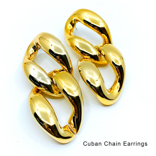 Chain Story Earrings Cuban Chain
