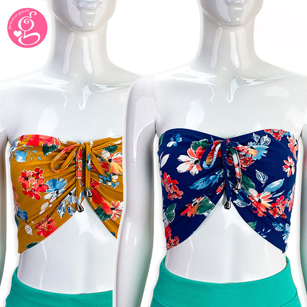 Sweetheart Bandeau with Floral Print - Pack of 2