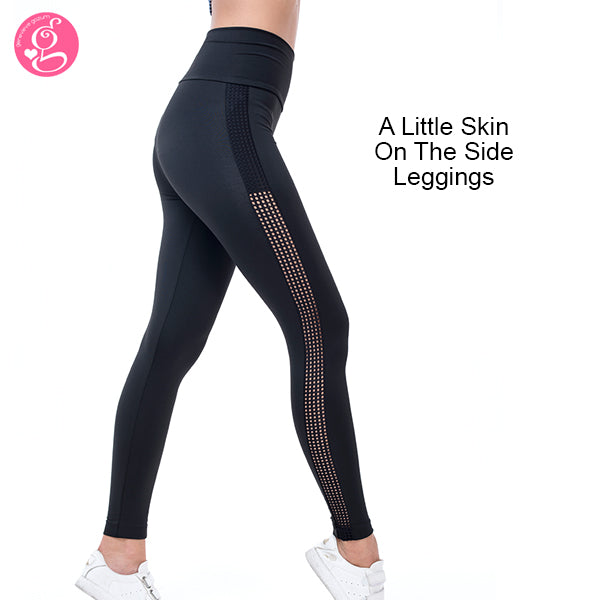 Y Workout A Little Skin On the Side Athletic Leggings High Waist