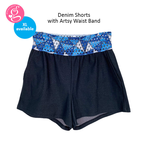 Denim Shorts with Artsy Waist Band