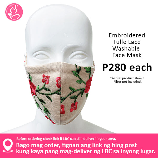 Embroidered Tulle Lace Face Mask