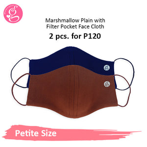 Marshmallow Plain Neoprene With Filter Pocket - Petite or Small Face Size 2 pcs for P60