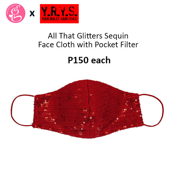 ALL THAT GLITTERS SEQUIN WITH FILTER POCKET FACE MASK by YRYS