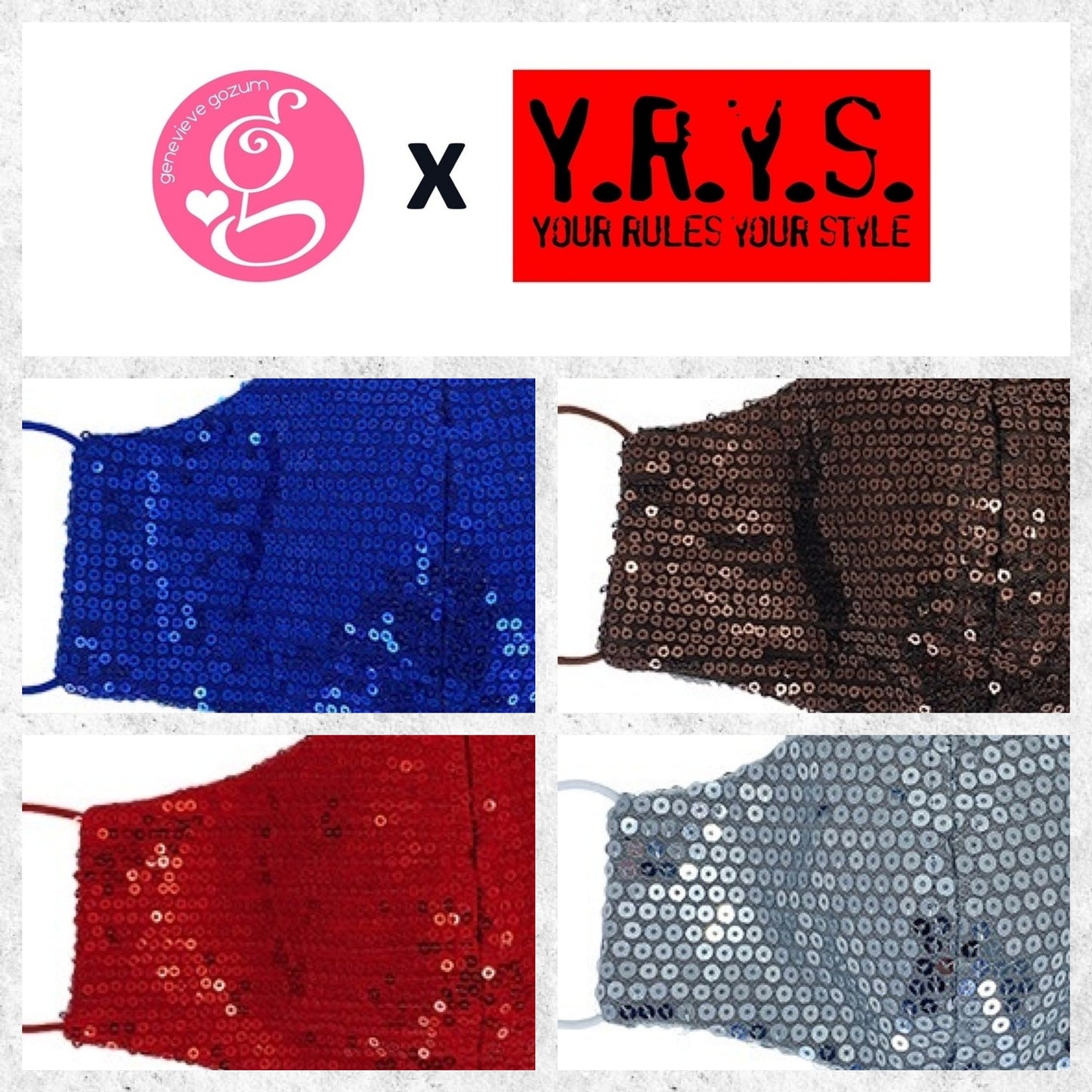 ALL THAT GLITTERS SEQUIN WITH FILTER POCKET FACE MASK by YRYS