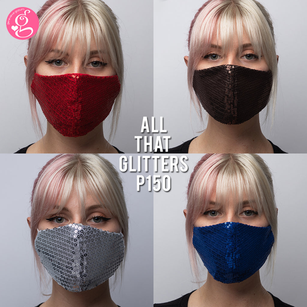 ALL THAT GLITTERS SEQUIN WITH FILTER POCKET FACE MASK by YRYS