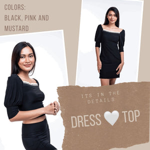 Olivia Square Neck Ruffle Ribbed Dress or Blouse (price separately)