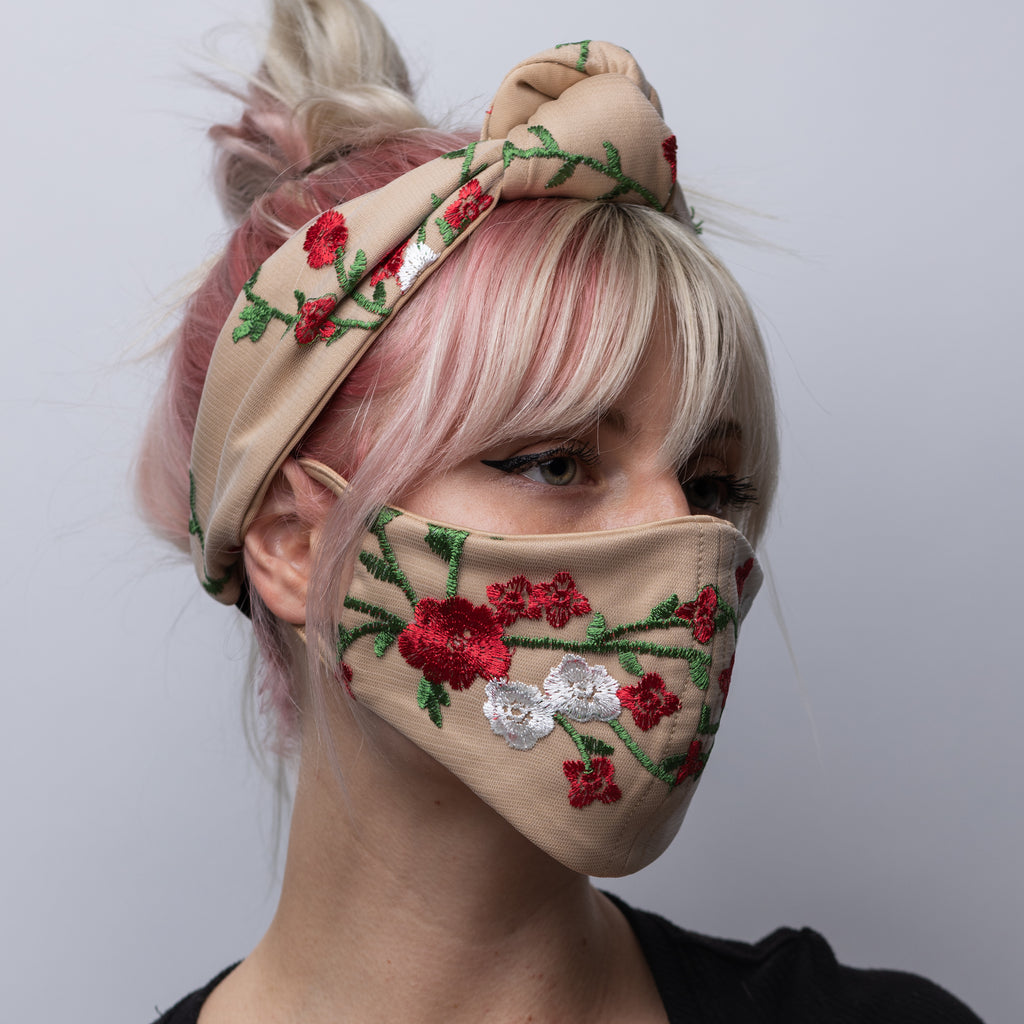 Embroidered Tulle Lace Face Mask