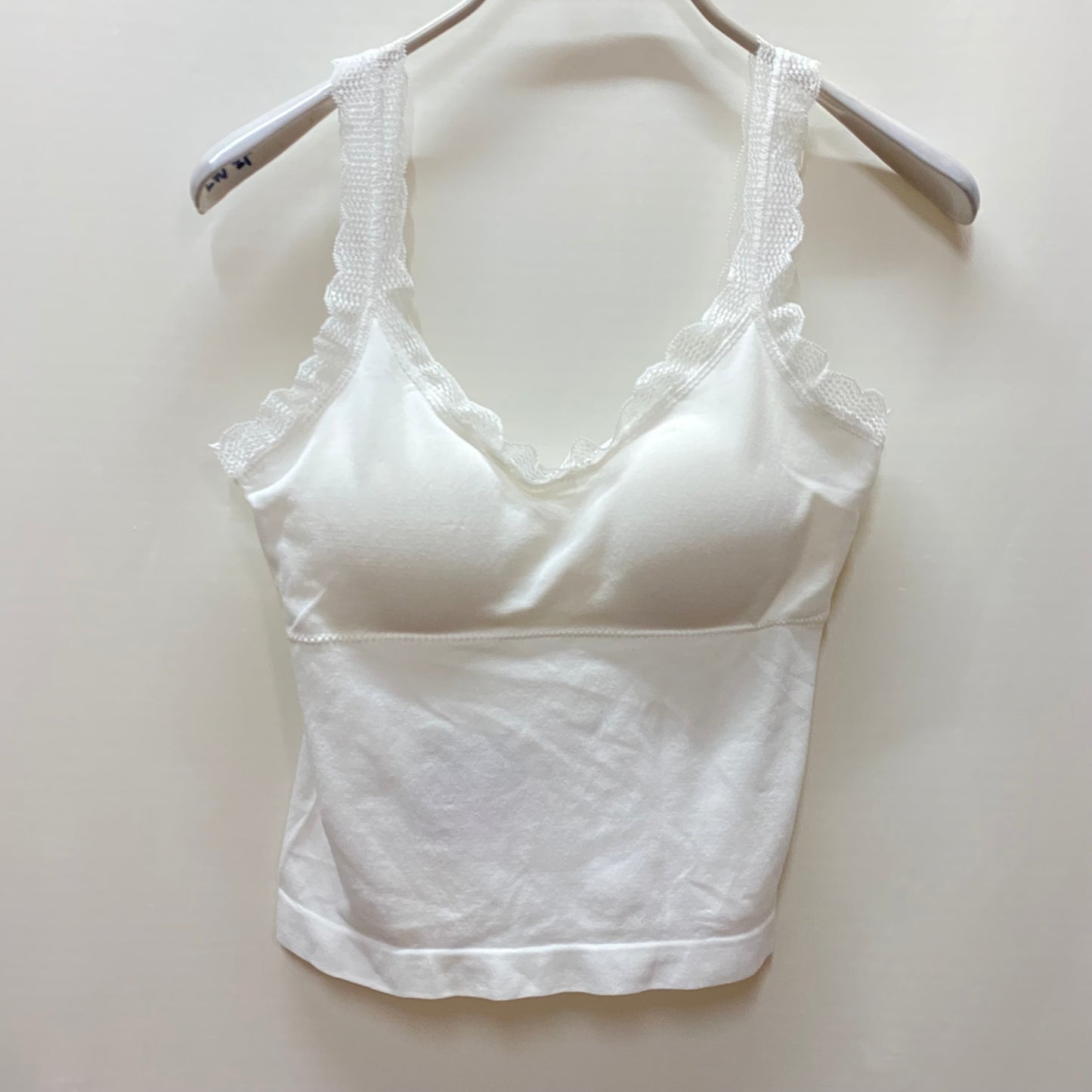 Sexy U Back Camisole with Pads and Lace Trim