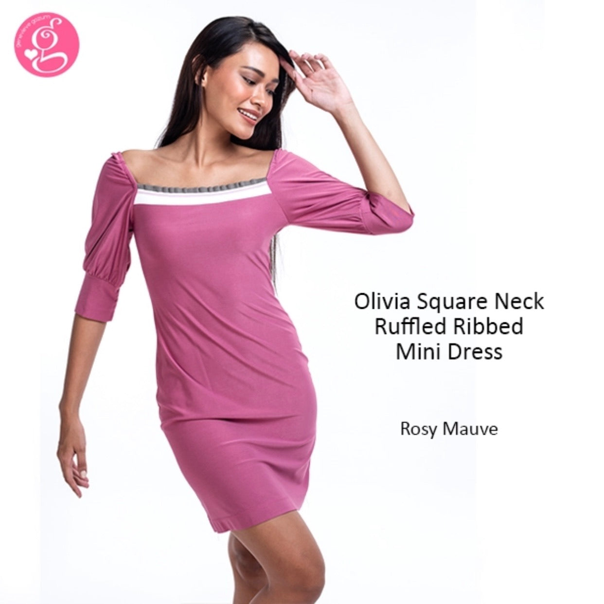 Olivia Square Neck Ruffle Ribbed Dress or Blouse (price separately)