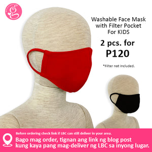 Cotton Solid Colors Washable Filter Pocket Face Cloth - Unisex, Comfortable & Reusable - 2 for P60