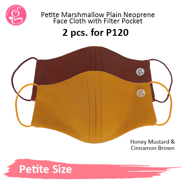 Marshmallow Plain Neoprene With Filter Pocket - Petite or Small Face Size 2 pcs for P60
